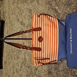 Dooney & Bourke Signature Tote coral/off-white Side Tassel Tote